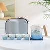 Qianli Jiangshan Ceramic Portable Travel Tea Set Portable Outdoor Express One Pot Four Cups Brewing Teapot Guochao Gifts