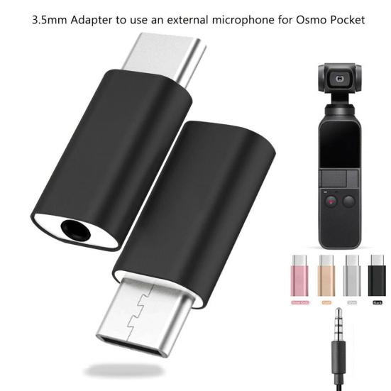 Type-C to 3.5mm Audio Adapter Converter for Osmo Pocket External Mic Connector