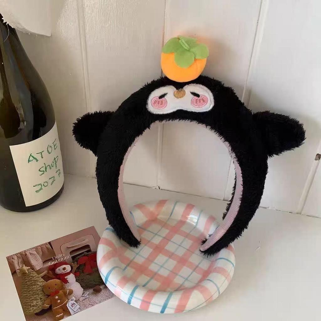 Cute Cartoon Plush Headband & Hair Clip for Face Washing and Masks - Fun Hair Accessory for Kids & Women