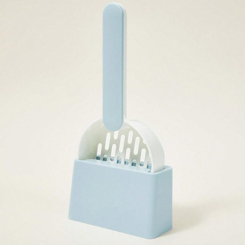 Cat Litter Scoop Set - Fine Mesh Filter Shovel with Matching Base, Pet Cleaning Tool for Efficient Litter Sifting Waste Removal