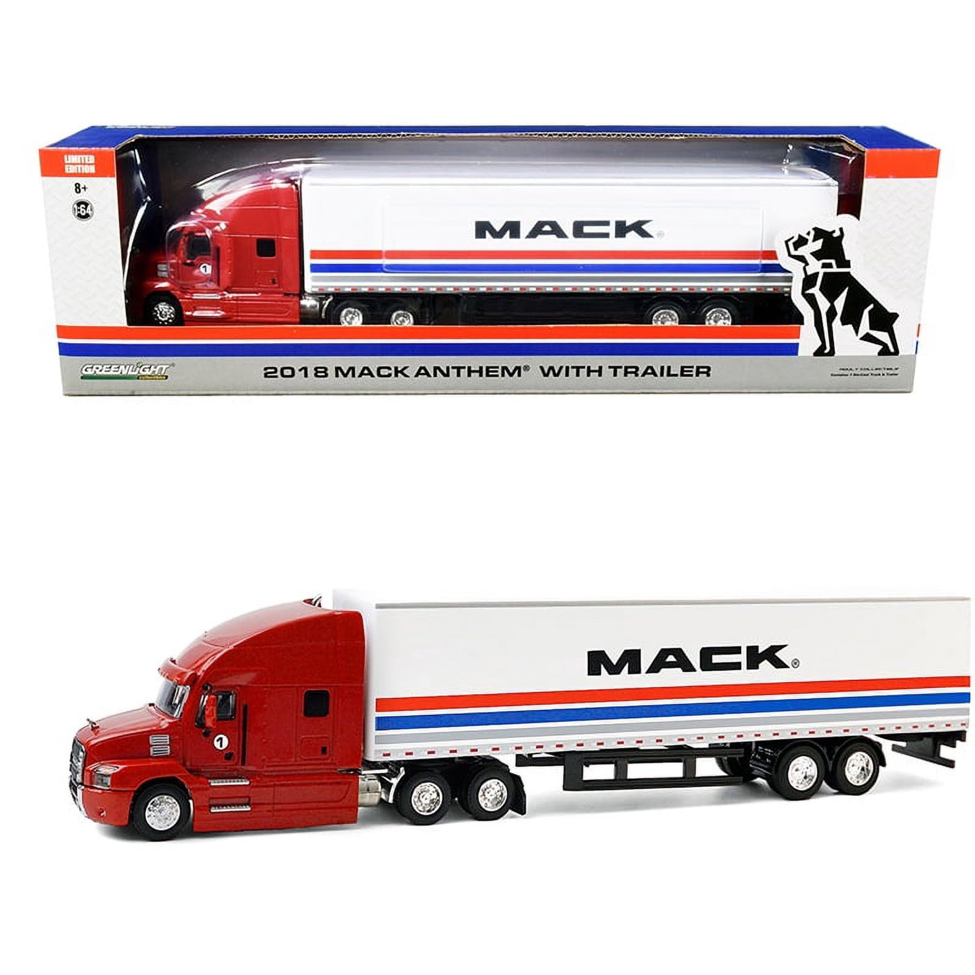 

Greenlight 1/64 Mack Anthem 18-Wheel Trailer 2018 Red белый
