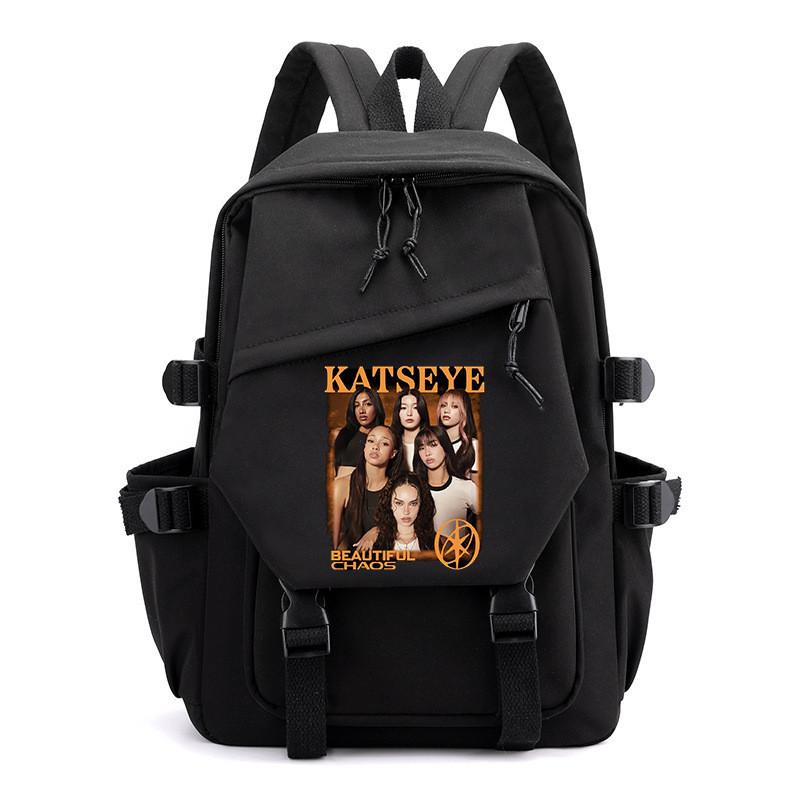 Kinder Schüler KATSEYE Bedruckter Rucksack Outdoor Schule Wasserdichte Leinwand Nylon Tasche