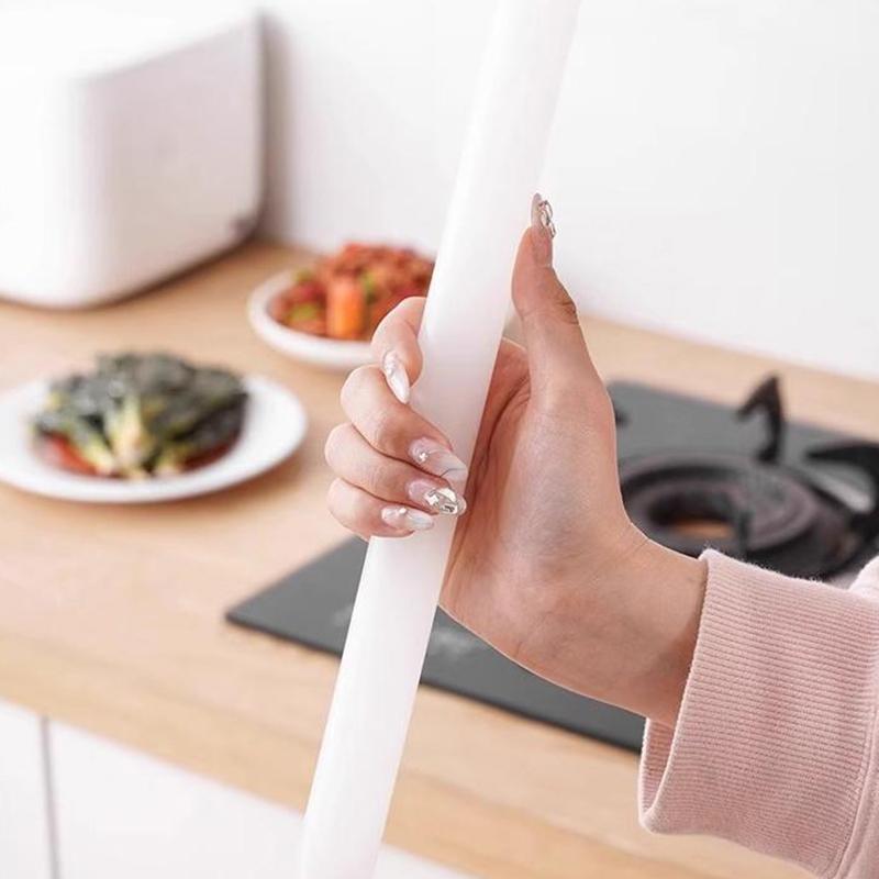 White Pp Rolling Pin Household Food Grade Dumpling Pizza Pastry Tool Long Dough Roller Kneading Stick Baking Supplies