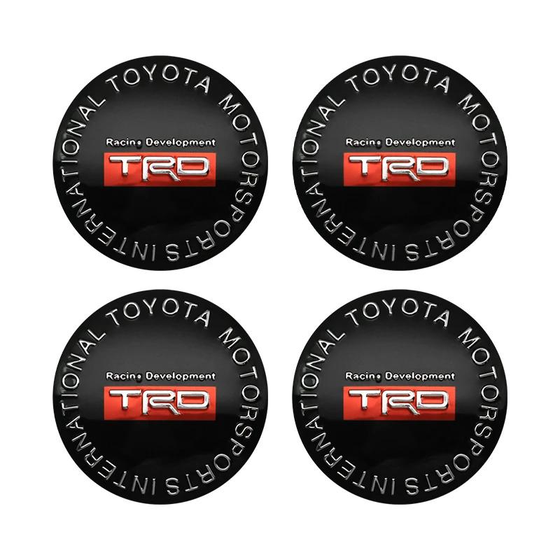 4Pcs 56mm Car Wheel Center Hub Cap Badge Sticker Cover Accessories For Toyota Prado Aqua Hilux Camry Rav4 Prius TRD Venza GR Spo