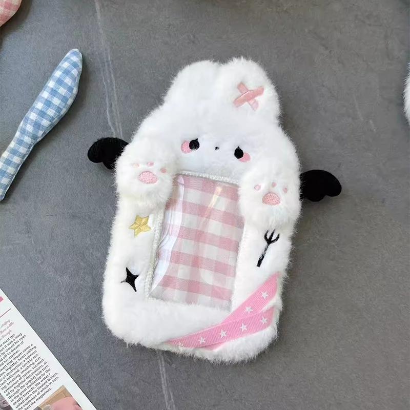 Lolita krajkový držák na fotokarty Ručně vyrobený držák na karty pro 3palcové idolové karty Fotografie Anime odznaky Displej Klíčenka Závěsná taška Přívěsek