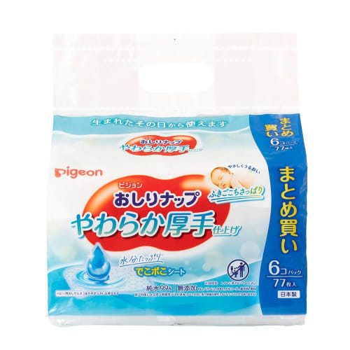 

Pigeon Butt Nap Soft thick finish 99% pure water 77 pieces x 6 pack