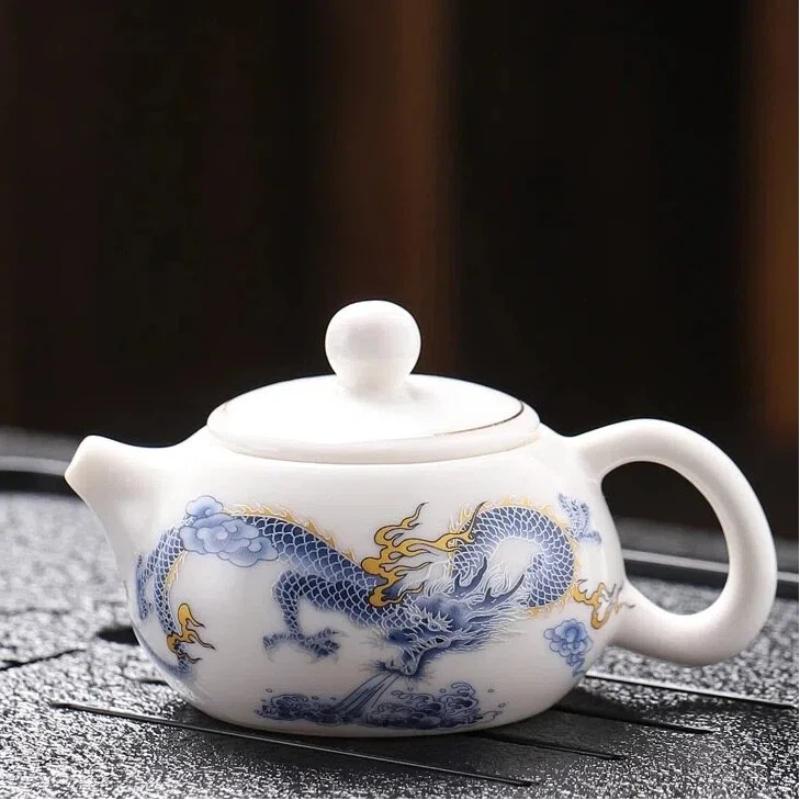 160ML Elegant Jade-White Ceramic Xishi Teapot – Classic Chinese Teaware for Home Brewing & Daily Tea Rituals