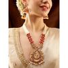 Kundan & Multi-Strand Pearl Bead Detailing-Peacock/Ganesh/Shiv-Parvati Motif Necklace Set