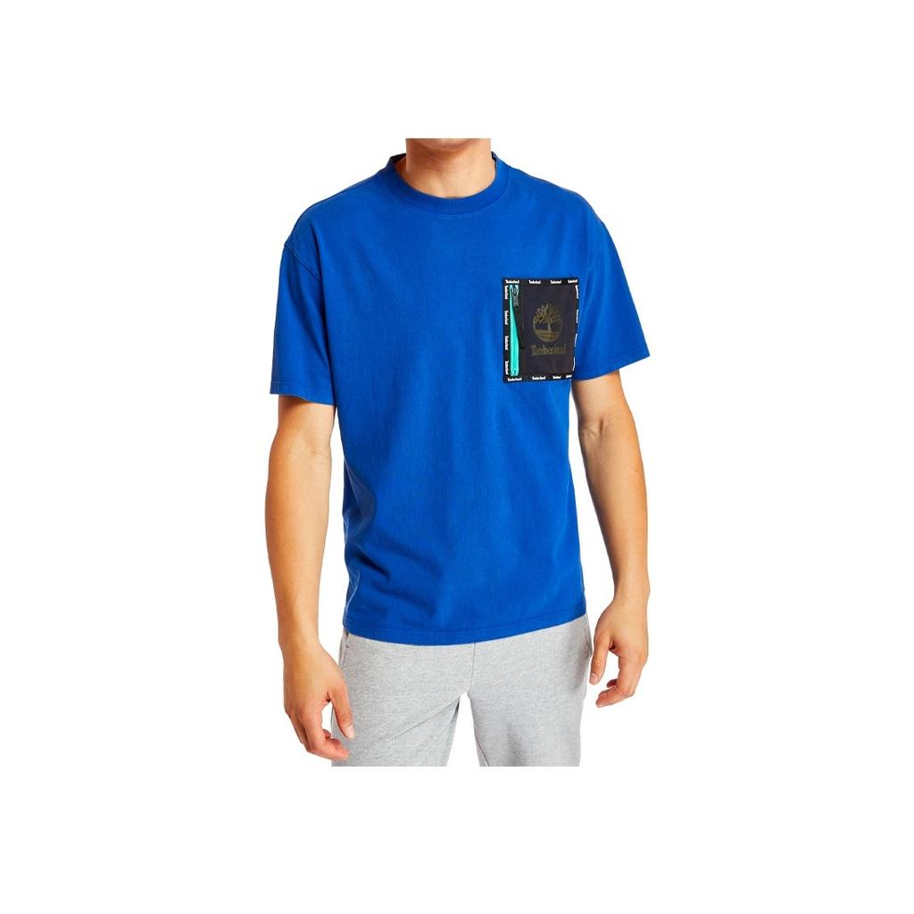 Timberland SS20 Fashion Hollow Zipper Pocket Printed Short Sleeve T-Shirt Men Tops Blue A22SN454
