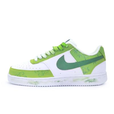 Court Vision 1 Slip Resistant, Lightweight, And Breathable Low Top Skateboard Shoes Men's White Green DH2987-101(Team646-)