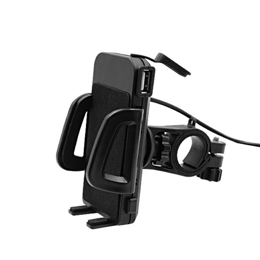New 12-85V Motorcycle Phone Charger & Holder For 20-33mm Handlebar For 2"-4.7" Phone
