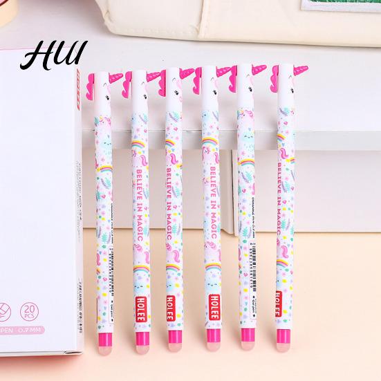 Penne Gel Carine 20 Pezzi Animali Cartoni Animati Cancellabili per Bambini Design a Cappuccio 0.7mm Penna Ricaricabile Scrittura Fluida Cancelleria Facile da Cancellare Divertenti Forniture Scolastiche Studenti