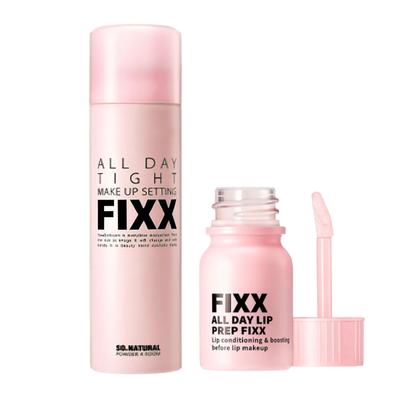 Base Fijadora de Labios Preparador de Labios Todo el Día Fijador 10ml + Fijador de Maquillaje 100ml Set