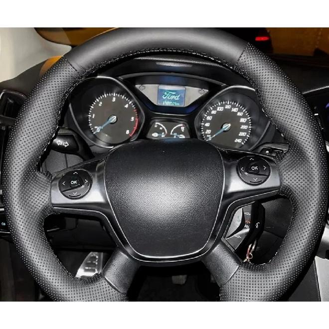 Steering Wheel Hand-stitched Leather Cover For Ford Focus 3 2012 C-MAX 2011 KUGA Escape 2013 2014 2015 2016 Braid Steering Wheel