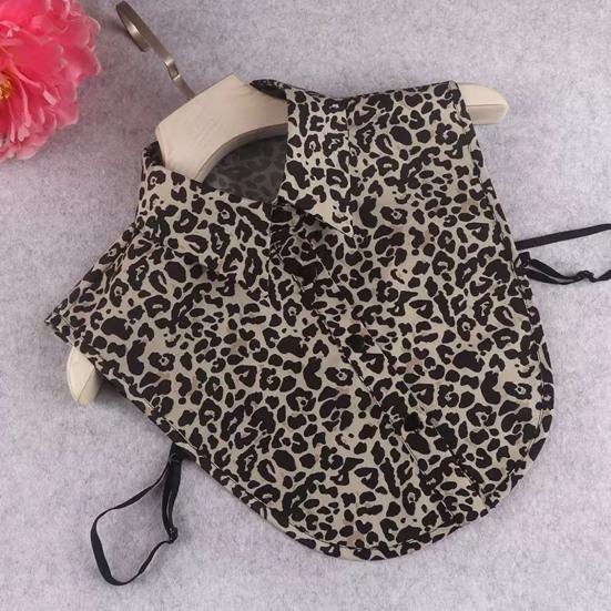 Fake Collar Leopard Print Detachable Lapel Collar Women Lightweight Breathable Half Shirt Collar Dresses Blouses Accessory