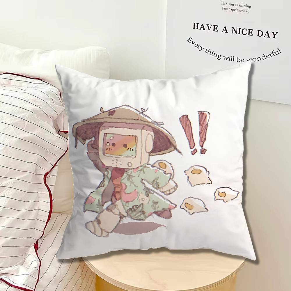 Game Orange Stray cat Single Throw Pillow Case Cover Sofa Cushion Home Room Decor