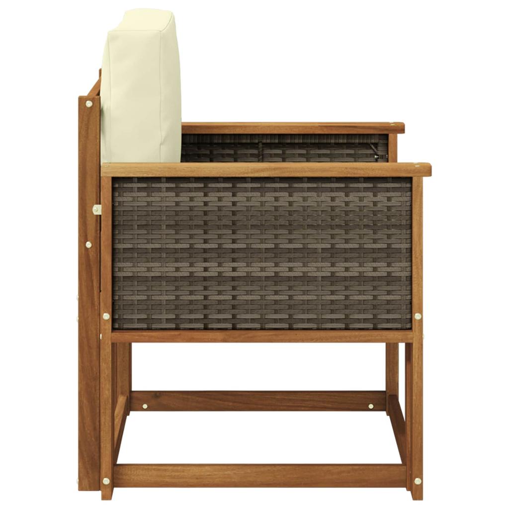 Outdoor Mid Size Sofa Solid Acacia Wood Natural