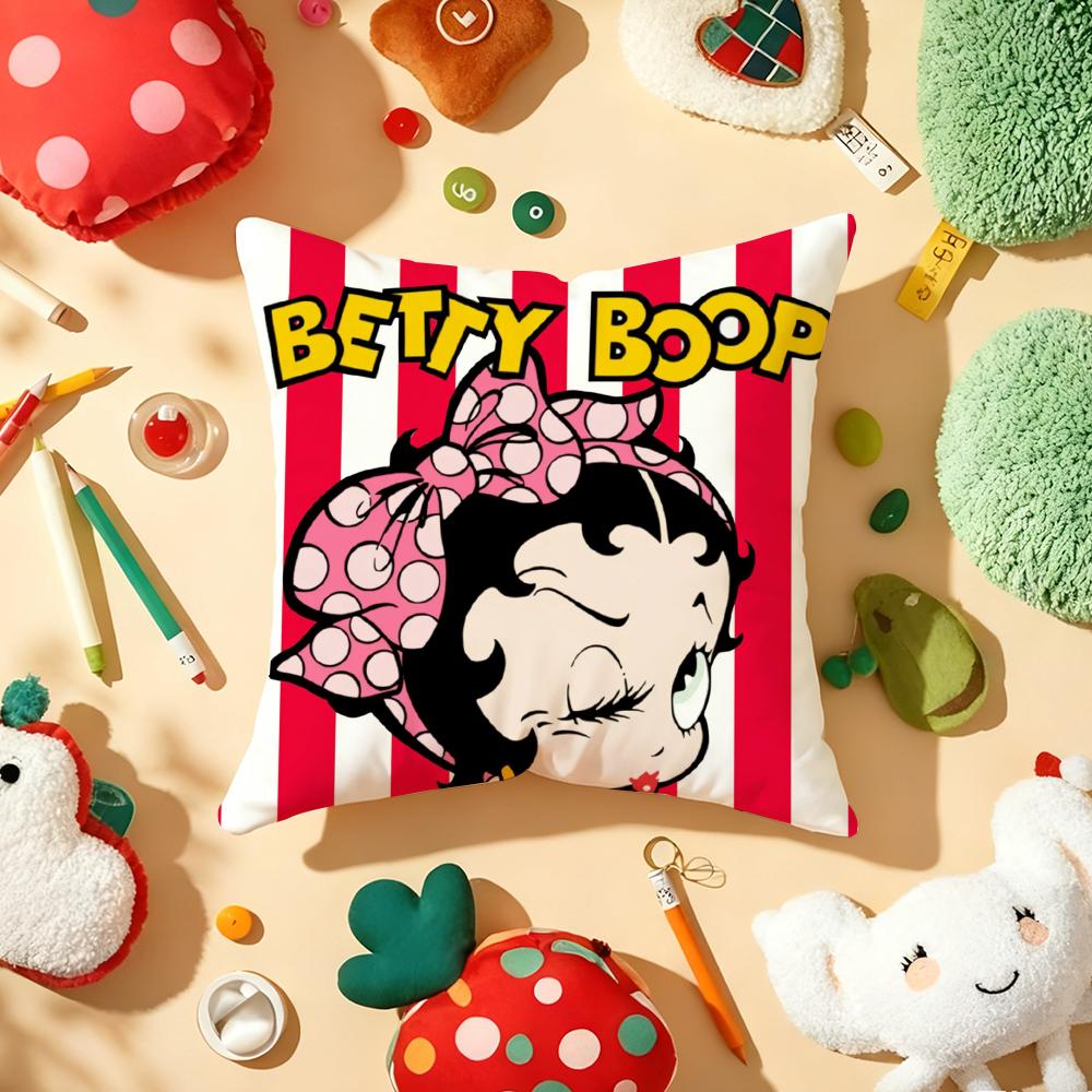 B-Bettys-Cute-B-Boops Pillow Case Plush Fabric Soft Double-Sided Printed Sofa Warm Winter Home Gift Cushion Cover