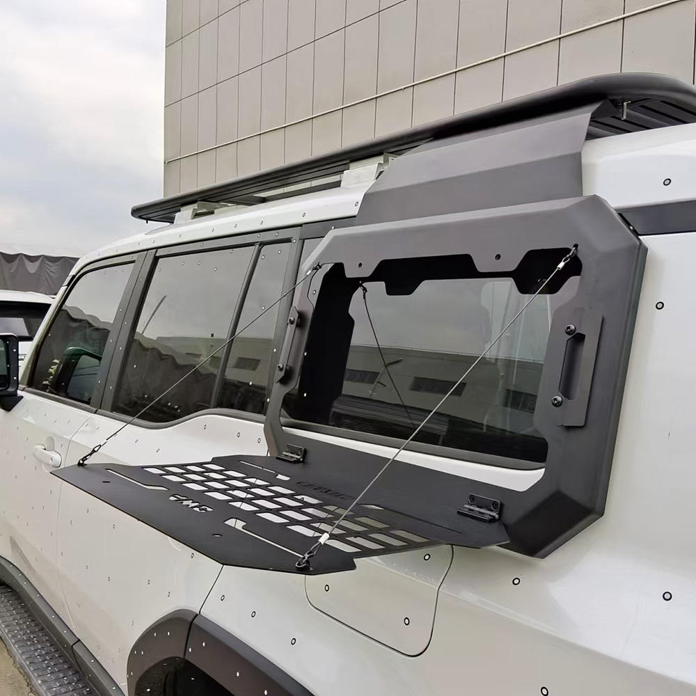 Для Toyota Land Cruiser 250 Prado LC250 Полный комплект, Алюминиевая багажная платформа на крышу со складной лестницей, Панель MOLLE и Внешний комплект OO1
