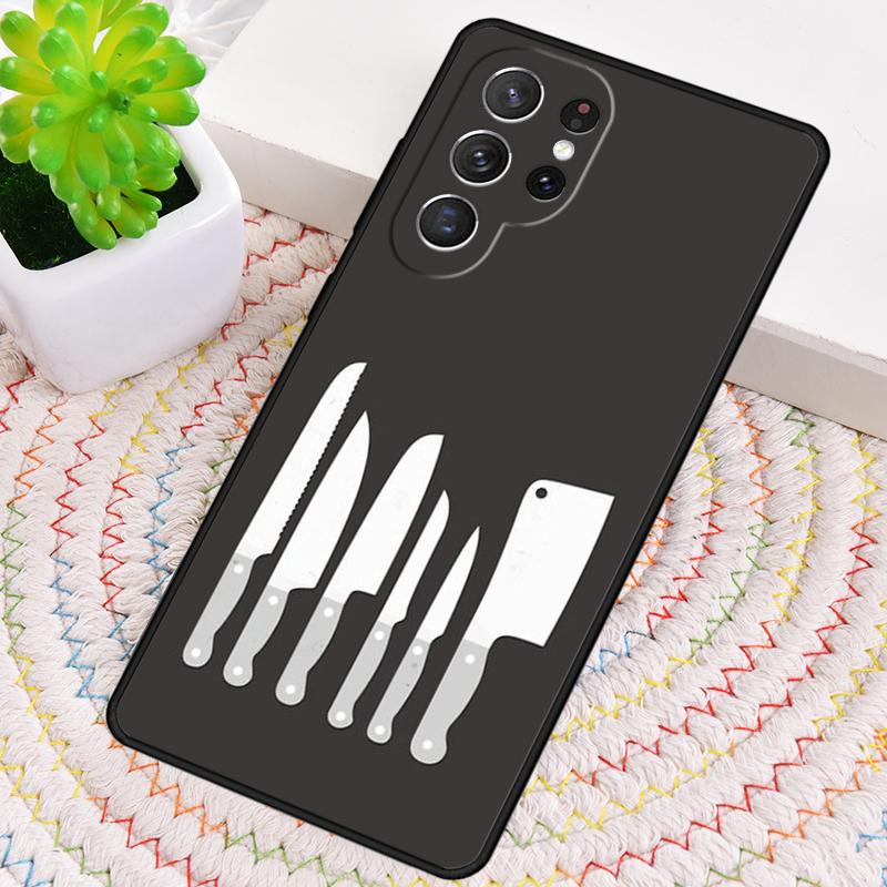 Love Baking Chef Knife Silicone Phone Case For Samsung Galaxy note 10 pro S26 S25 S24 S23 S22 S21 Plus S25Ultra Capa Cover