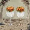 80cm Acrylic Flower Holder,Silver/Gold Crystal Flower Stand Tabletop Standing  for Wedding,Birthday Parties