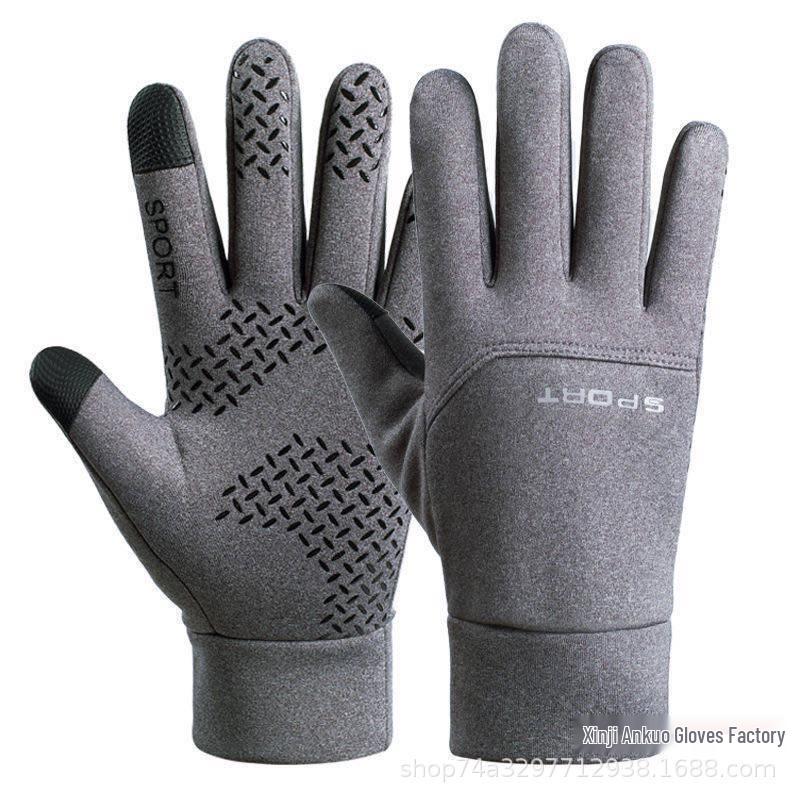 Men s Windproof Waterproof Winter Cycling Gloves: Full Finger, Two Finger, Non-Slip, Touchscreen, Fleece-Lined. Two Finger Black