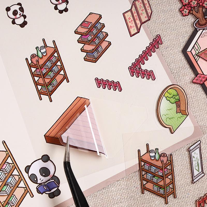 1Set Creative Pet Stickers 3D Cute Cartoon Diy Scene Landscaping Decoration Stickers  Kawaii Panda Stickers Gifts