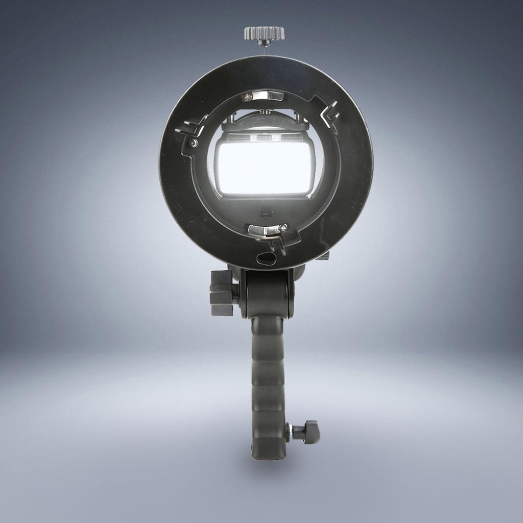 Handheld Hand Grip S Shape Bracket Accessory for Bowens Mount Camera Top Flashlight Black