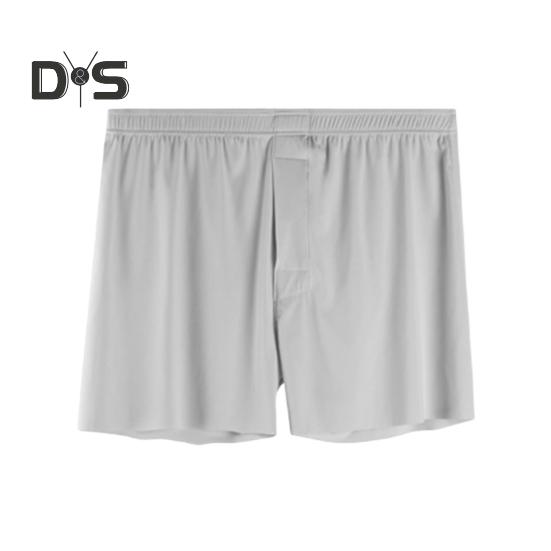 

Мужские трусы-боксеры, эластичные, с высокой талией, дышащие, гладкие, однотонные, свободные трусы XL светло-серый