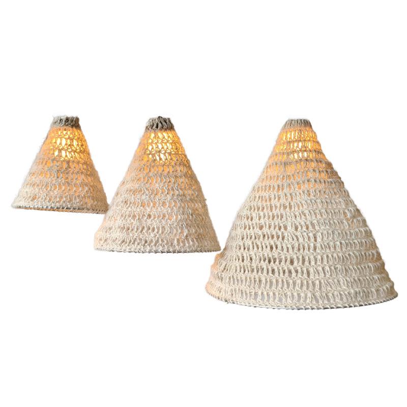 1PC White Home Decor Decorative Lampshade Pendant Homestay Rope Lampshade Rustic Hand-woven Living Room 3 Sizes