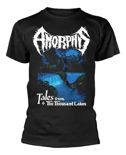Unisex Shirt Cotton Oversize Large Size Amorphis Tales From The Thousand Lakes (preta)