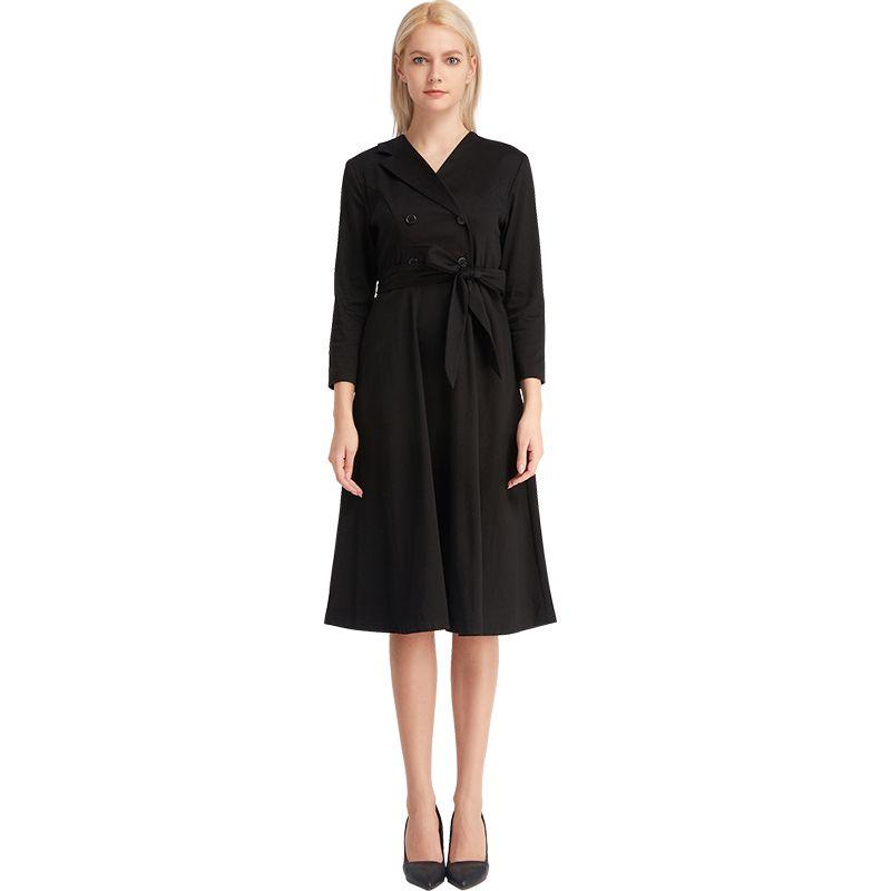 

Доступная роскошь Европейское и американское платье 2023 Новое платье с воротником-стойкой Black L