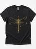 Golden Dragonfly Graphic Acid Wash Black T-Shirt Women’s Celestial Tee