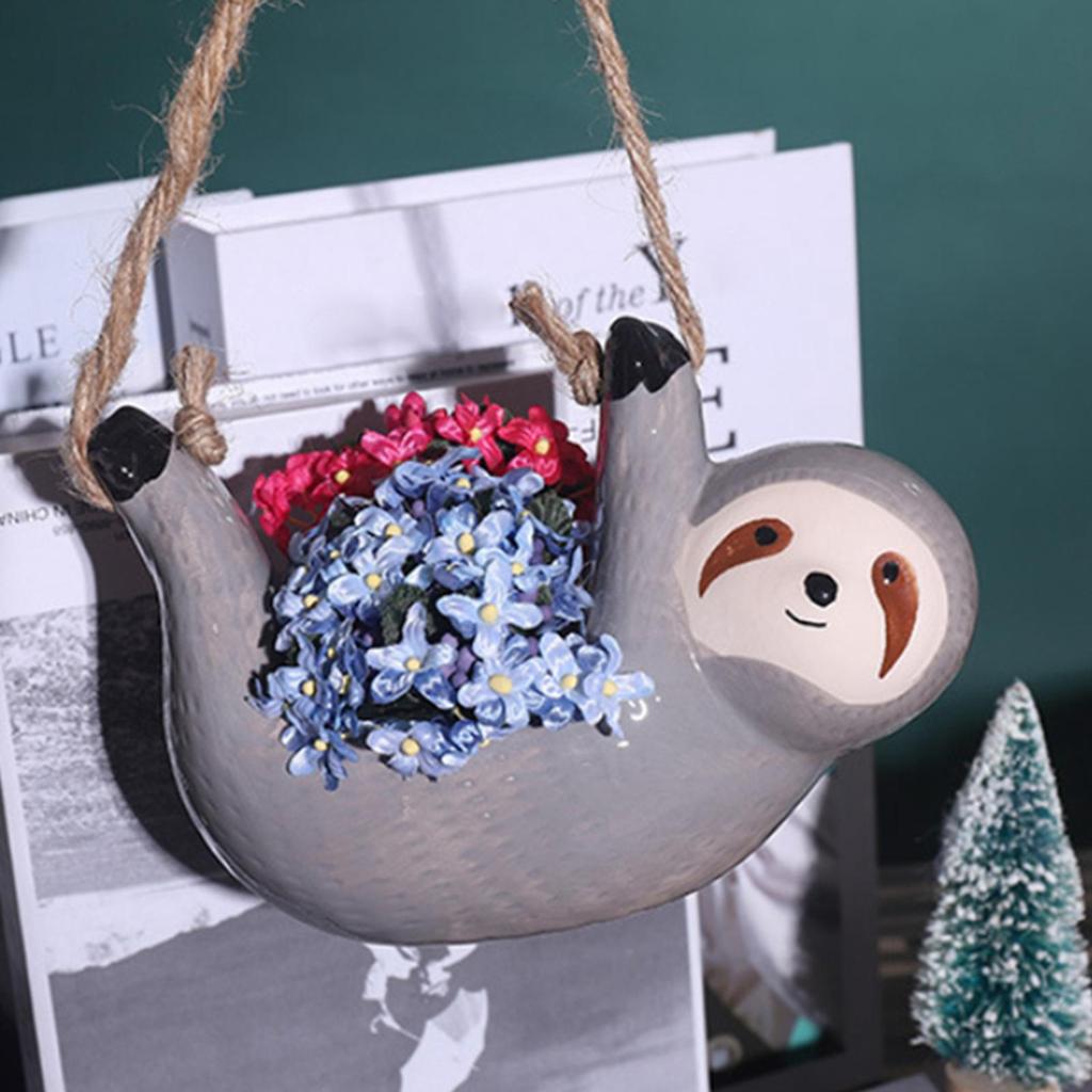 Hanging Flowerpot Succulent Pots Animal Plant Planters Sloth Plant Pots Small Planter Container Small Air Plants Flowerpot