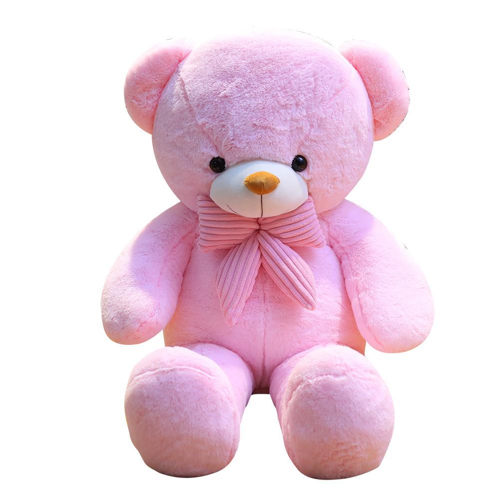 Large Bow Tie Bear Girl Plush Toy Couple Hug Bear Doll For Friends Wedding Gift Rag Doll Hair