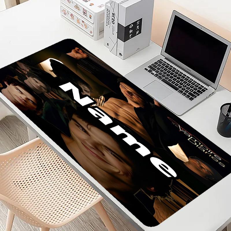 Custom Name Personalized Damon Salvatore Pattern Mousepad, Laptop PC Desk Mat, Decorative Desk Mat for Home Keyboard Pad Gift
