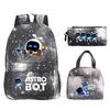Game Astro bot peripheral printing fashion primary and secondary school students schoolbag three-piece set multi-function large capacity