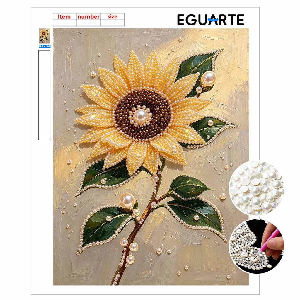 Pearl painting kit DIY sunflower floral home decoration painting