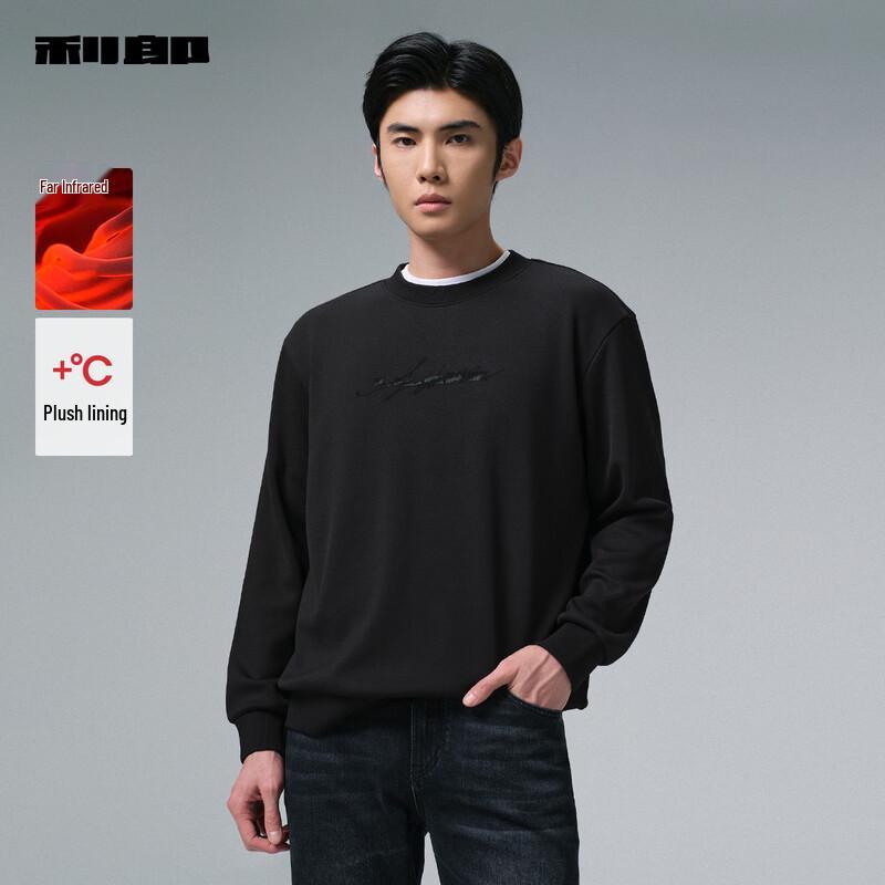 

Lilang Men s 2025 Winter Fleece-Lined Far-Infrared Heating Round Neck Sweatshirt L