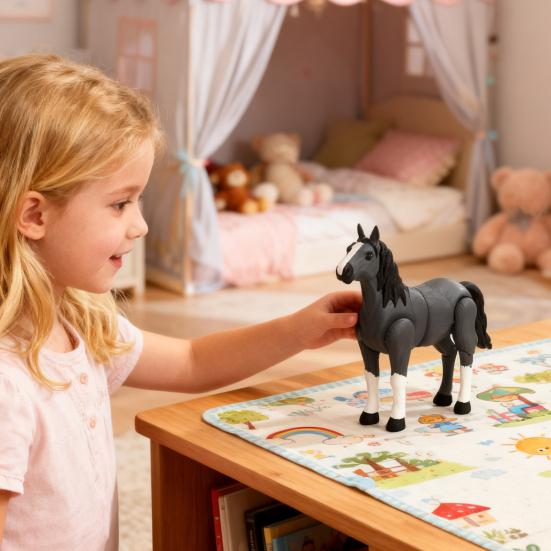 Yousheng 3D Printed Horse Figurine Movable Joints Horse Figure Stress Relief Fidget Toy Animal Model Statue Desktop Decoration Ornament