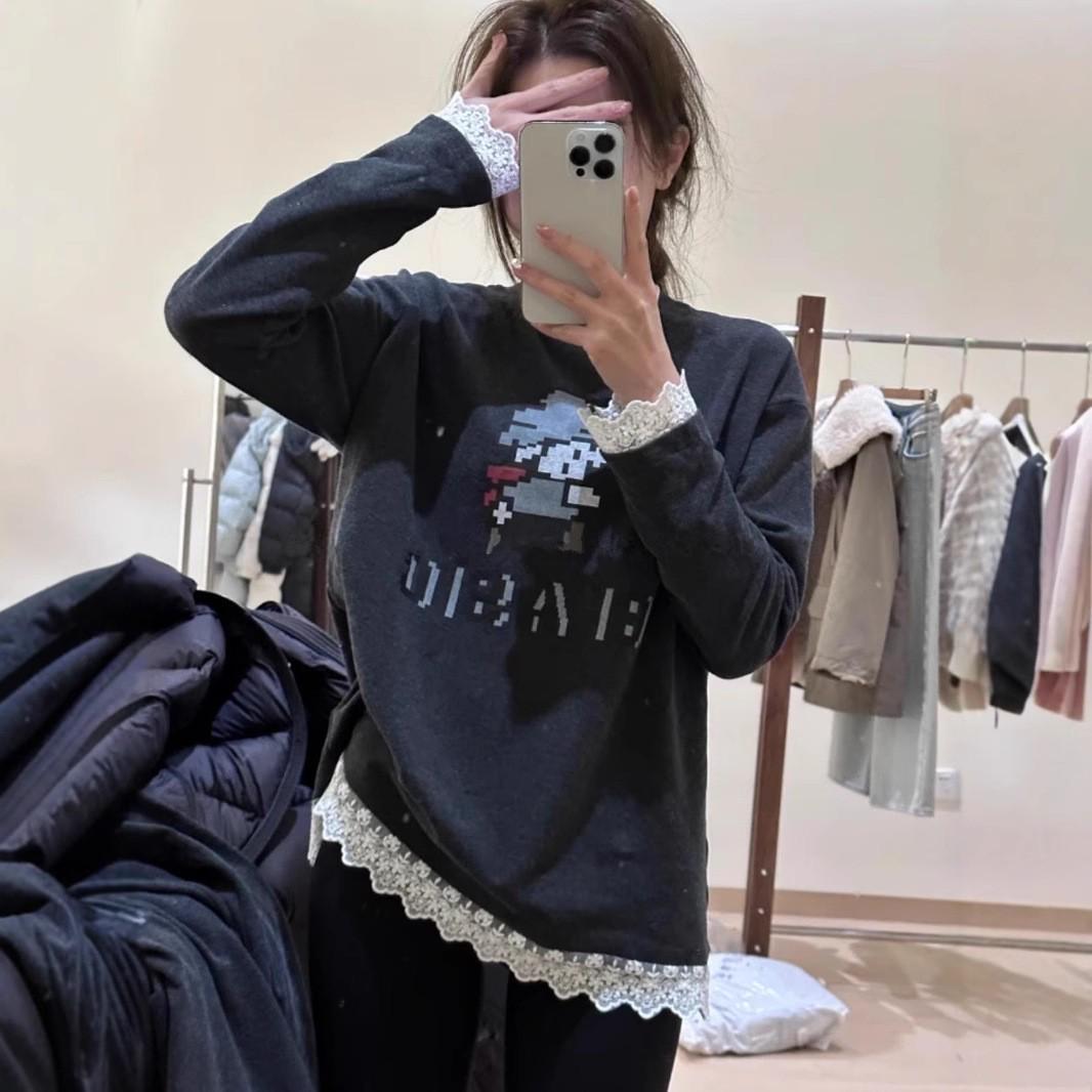 

Женский зимний топ с длинным рукавом в корейском стиле, на флисовой подкладке, премиум-класса, 2024 S темно-серого