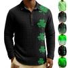 Men's Quilted Knit Pullover Button-down Top