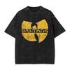 Heißer Verkauf Clan Wu Tang Globale Tour Mercah Grafikdruck T-Shirt Harajuku Mode Übergroßes T-Shirt Unisex Vintage Gewaschene Baumwolle Oberteile