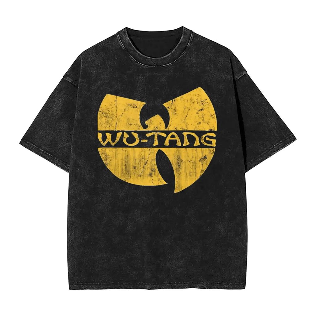 Heißer Verkauf Clan Wu Tang Globale Tour Mercah Grafikdruck T-Shirt Harajuku Mode Übergroßes T-Shirt Unisex Vintage Gewaschene Baumwolle Oberteile