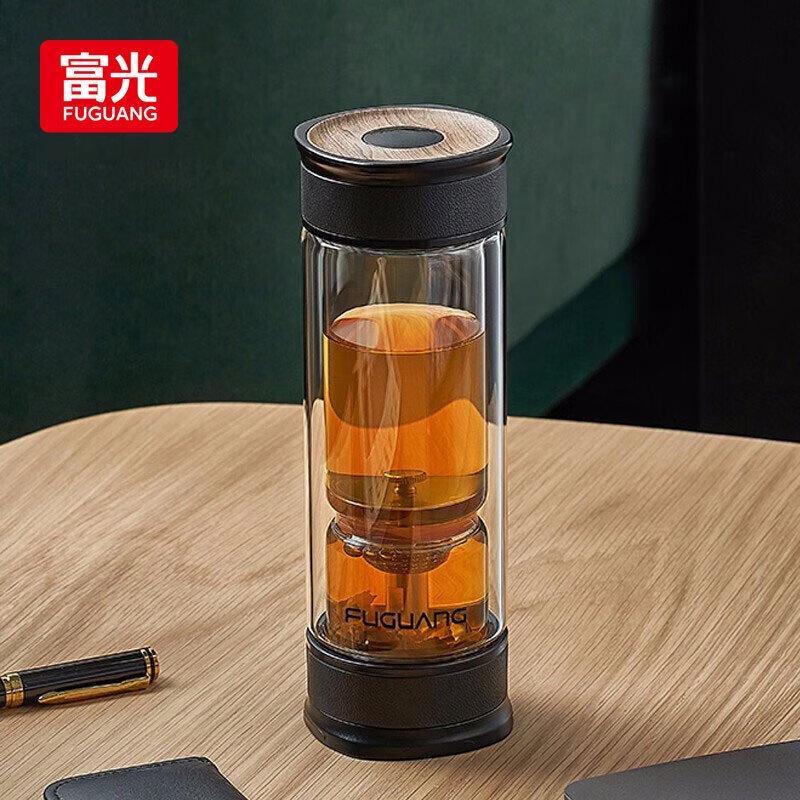 FUGUANG ZB003 Tea Infuser Double Wall Glass Mug