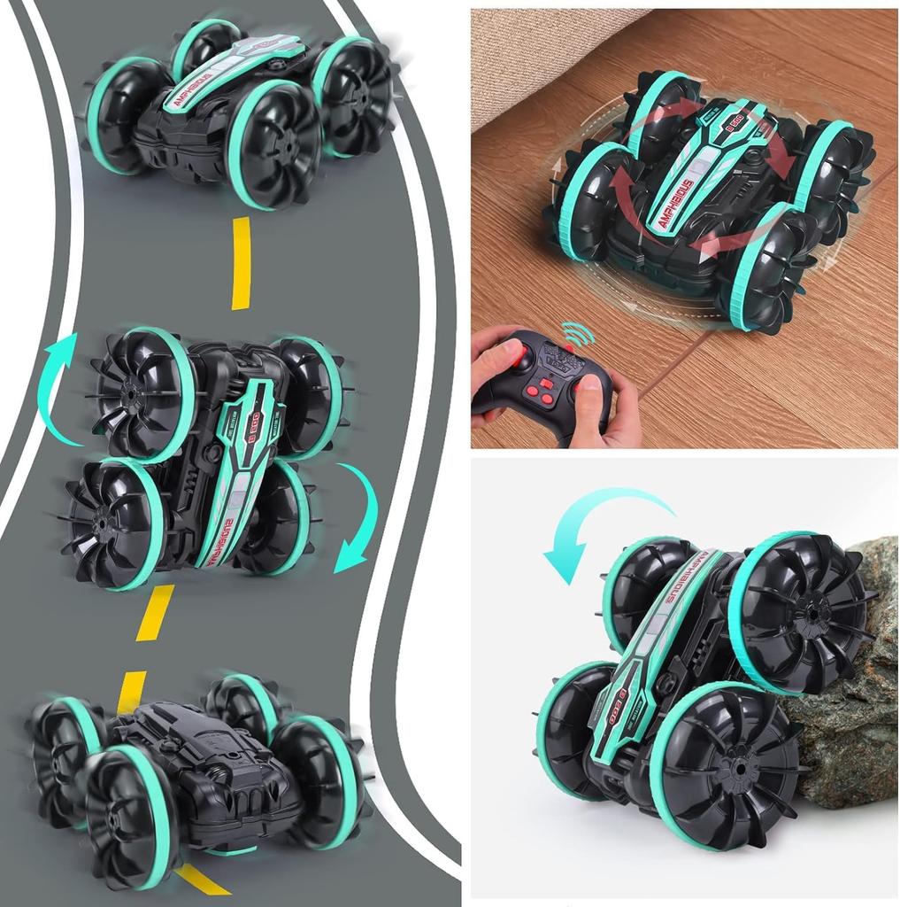 RC Car for Amphibious 4WD Stunt Popular Remote Control Car for RC Perfect Christmas Gift for Elementary and Middle School Birthday Gift Kids, Off-Road