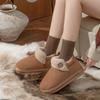 Pantufas de Algodão para Aquecer os Pés para Casais, Pantufas Antiderrapantes de Sola Grossa, Pantufas de Algodão Grossas para Outono e Inverno, Saco e Sapatos de Algodão Plush