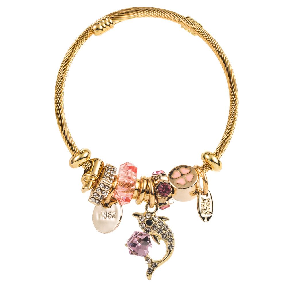 Браслет JYL TS Модный Подвеска Золотая Рыбка Для Друзей Свежее Очарование Pink египетский синий