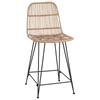 Bar Stool Set of 2 Natural 44 X 54 X 96 Cm Rattan and Steel