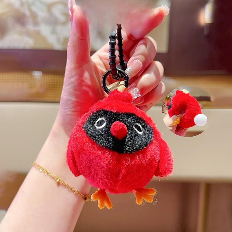 Bubble Blowing Bird Plush Keychain Animal Toy Pendant Doll Cartoon Gift Kids